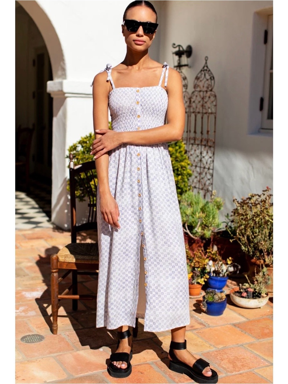 Emerson Fry India Collection SANTIAGO SUNDRESS - STARLIGHT INDIGO XS/S